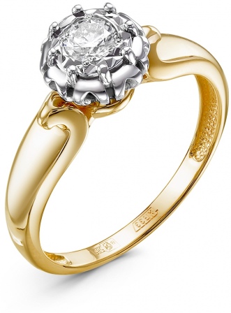 Кольцо с 1 бриллиантом из красного золота (арт. 2312045)