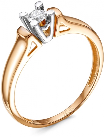 Кольцо с 1 бриллиантом из красного золота (арт. 2314102)