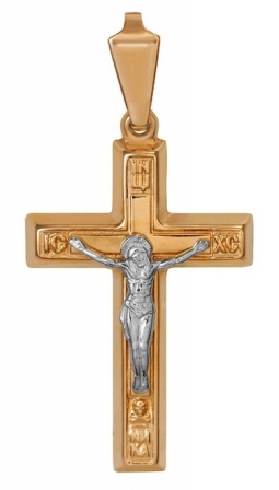 Крестик из красного золота (арт. 2320337)