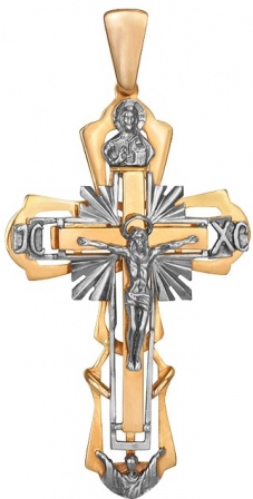 Крестик из красного золота (арт. 2320352)