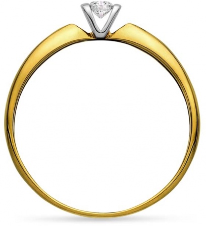 Кольцо с 1 бриллиантом из жёлтого золота (арт. 2350039)