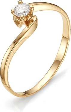 Кольцо с 1 бриллиантом из красного золота (арт. 2380083)