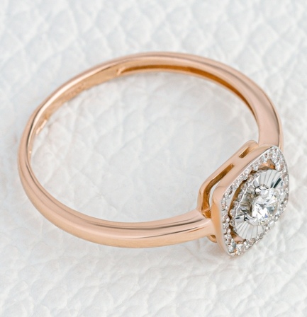 Кольцо с 21 бриллиантом из красного золота (арт. 2381460)