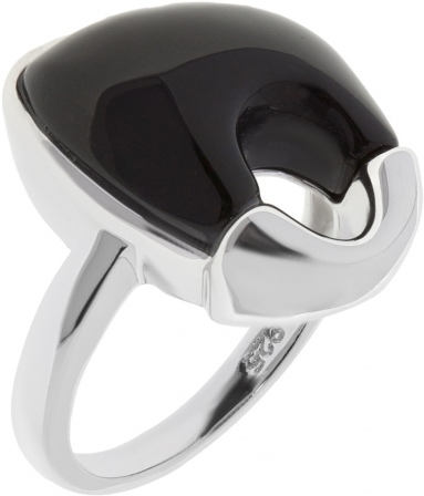Кольцо с ониксами из серебра (арт. 2390550)