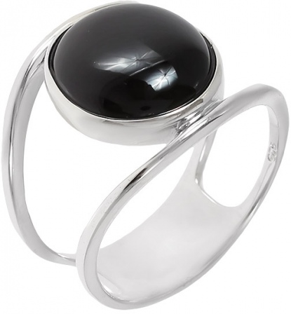Кольцо с ониксами из серебра (арт. 2391525)