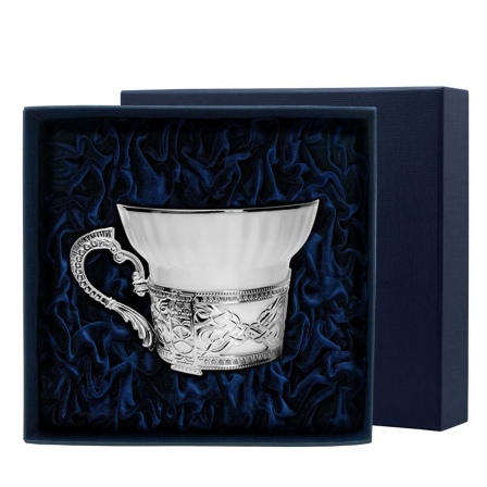 Чашка чайная "Константин Великий" из серебра (арт. 2400484)