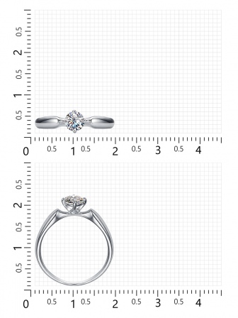 Кольцо с 1 фианитом из серебра (арт. 2410044)