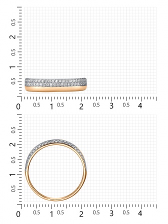 Кольцо с 51 фианитом из серебра с позолотой (арт. 2410067)
