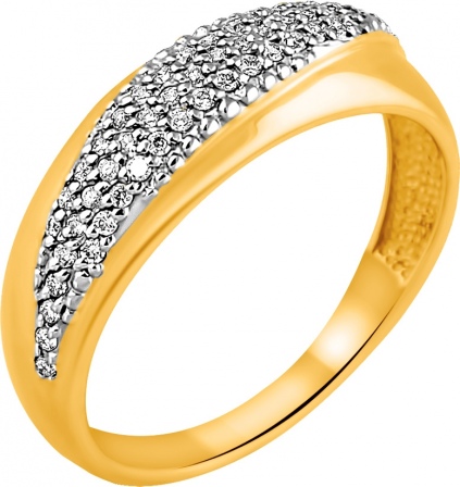 Кольцо с 51 бриллиантом из жёлтого золота (арт. 2421259)