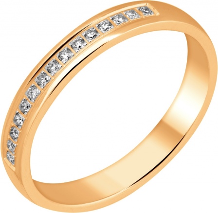 Кольцо с 15 бриллиантами из красного золота (арт. 2421402)