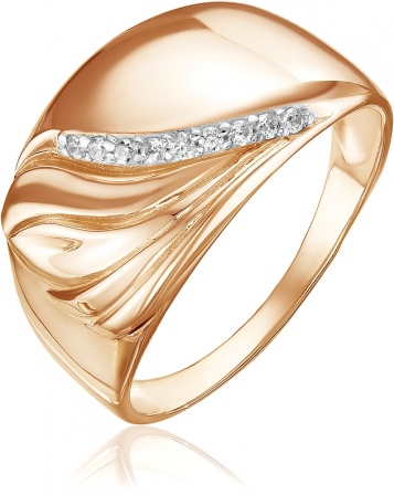 Кольцо с 12 фианитами из красного золота (арт. 2430022)