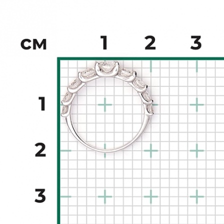 Кольцо с 9 бриллиантами из белого золота (арт. 2442089)
