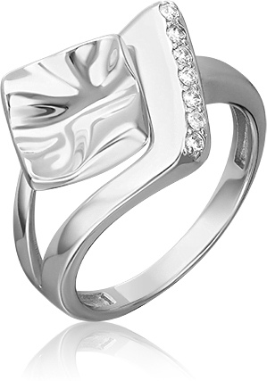 Кольцо с фианитами из серебра (арт. 2446320)