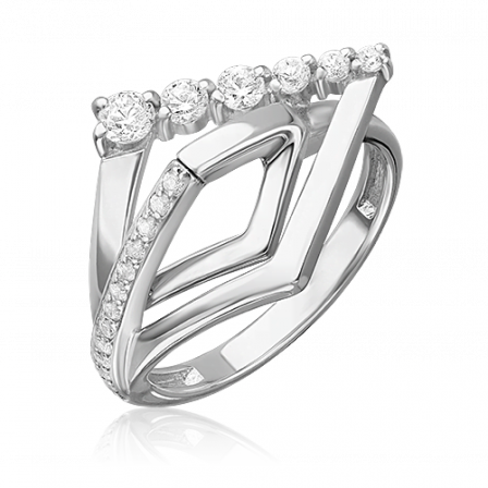 Кольцо с фианитами из серебра (арт. 2446839)