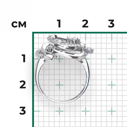 Кольцо с фианитами из серебра (арт. 2446843)
