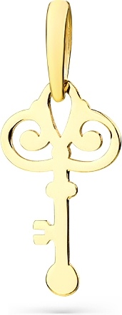 Подвеска Ключик из жёлтого золота (арт. 2461092)