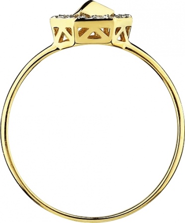 Кольцо с 18 фианитами из жёлтого золота (арт. 2461177)
