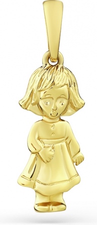 Подвеска Девочка из жёлтого золота (арт. 2461437)