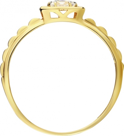 Кольцо с 1 фианитом из жёлтого золота (арт. 2461495)