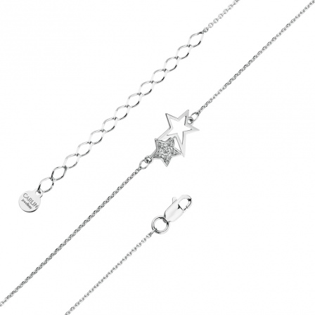 Браслет Звёзды с 6 фианитами из белого золота (арт. 2462451)