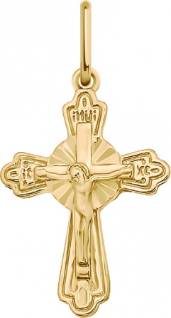 Крестик из красного золота (арт. 2471456)