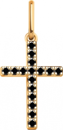 Крестик с 16 фианитами из красного золота (арт. 2471604)