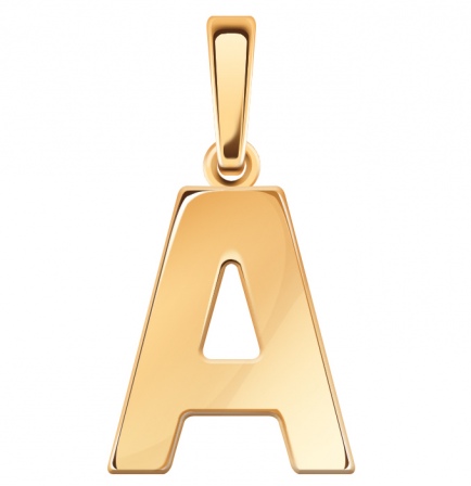 Подвеска буква "А" из красного золота (арт. 2471801)