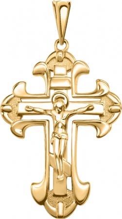 Крестик из комбинированного золота (арт. 2472173)