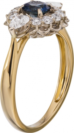 Кольцо с сапфиром и бриллиантами из комбинированного золота 750 пробы (арт. 2490771)
