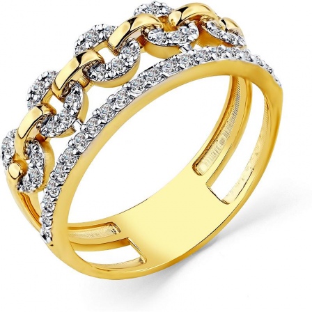Кольцо с 51 бриллиантом из жёлтого золота (арт. 2500046)