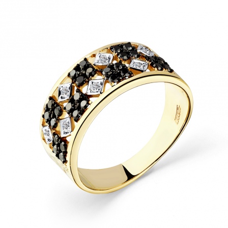 Кольцо с 35 бриллиантами из жёлтого золота (арт. 2502932)