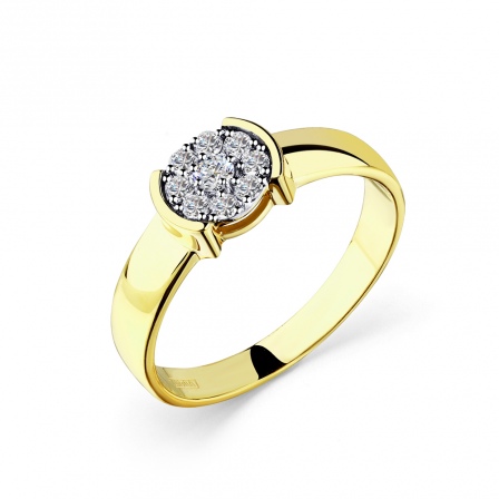 Кольцо с 9 бриллиантами из жёлтого золота (арт. 2503126)