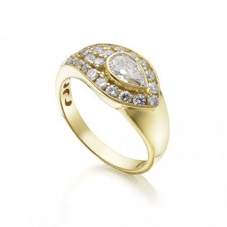 Кольцо с 26 бриллиантами из жёлтого золота (арт. 2503884)