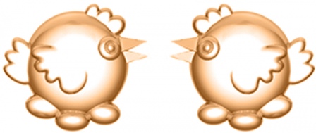 Серьги Цыплята из красного золота (арт. 2520056)