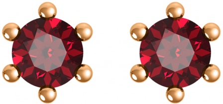 Серьги с 2 рубинами из красного золота (арт. 2520066)