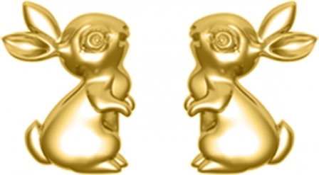 Серьги Зайчики из жёлтого золота (арт. 2520112)