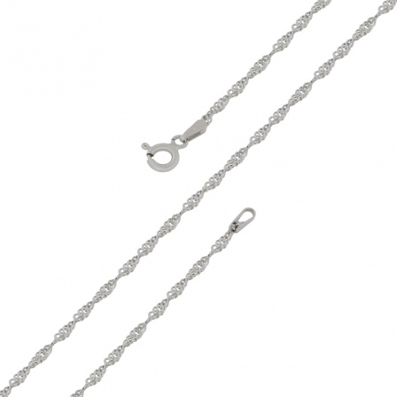 Цепочка плетения "Сингапур" из серебра (арт. 2550262)
