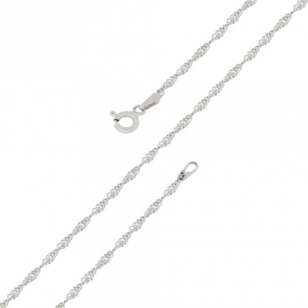 Цепочка плетения "Сингапур" из серебра (арт. 2550289)