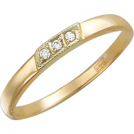 Кольцо с 3 бриллиантами из комбинированного золота  (арт. 301161)