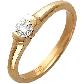 Кольцо с 1 бриллиантом из красного золота  (арт. 302284)