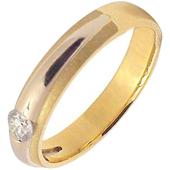 Кольцо с 1 бриллиантом из комбинированного золота  (арт. 302343)