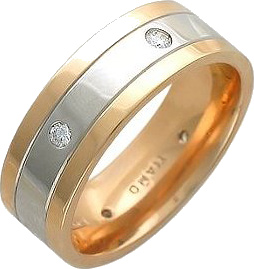 Кольцо с 6 бриллиантами из комбинированного золота  (арт. 303389)