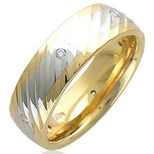 Кольцо с 6 бриллиантами из комбинированного золота  (арт. 303394)