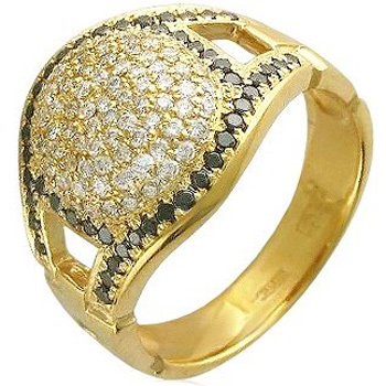 Кольцо с 128 бриллиантами из жёлтого золота 750 пробы (арт. 303429)