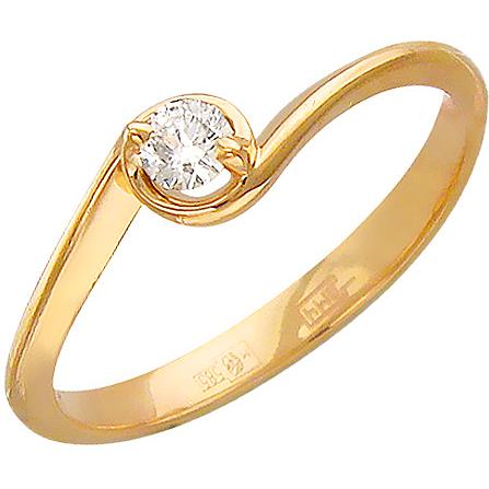 Кольцо с бриллиантом из красного золота (арт. 316466)