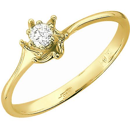 Кольцо с бриллиантом из желтого золота (арт. 316504)