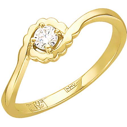 Кольцо с бриллиантом из желтого золота (арт. 316506)