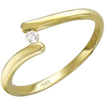 Кольцо с бриллиантом из желтого золота (арт. 316513)
