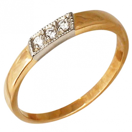 Кольцо с бриллиантами из комбинированного золота (арт. 316539)