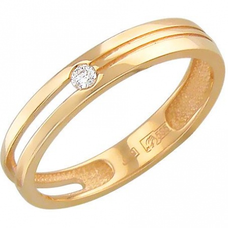 Кольцо с бриллиантом из красного золота (арт. 316583)